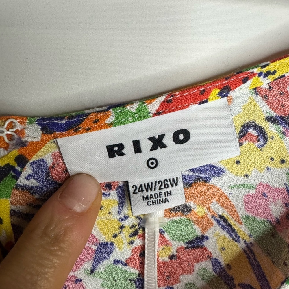 RIXO X Target Multicolor Puff Sleeve Floral Maxi Dress Size 24W/26W - Picture 6 of 7